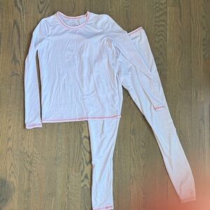 Cuddl Duds Light Pink Kids Long Underwear Set